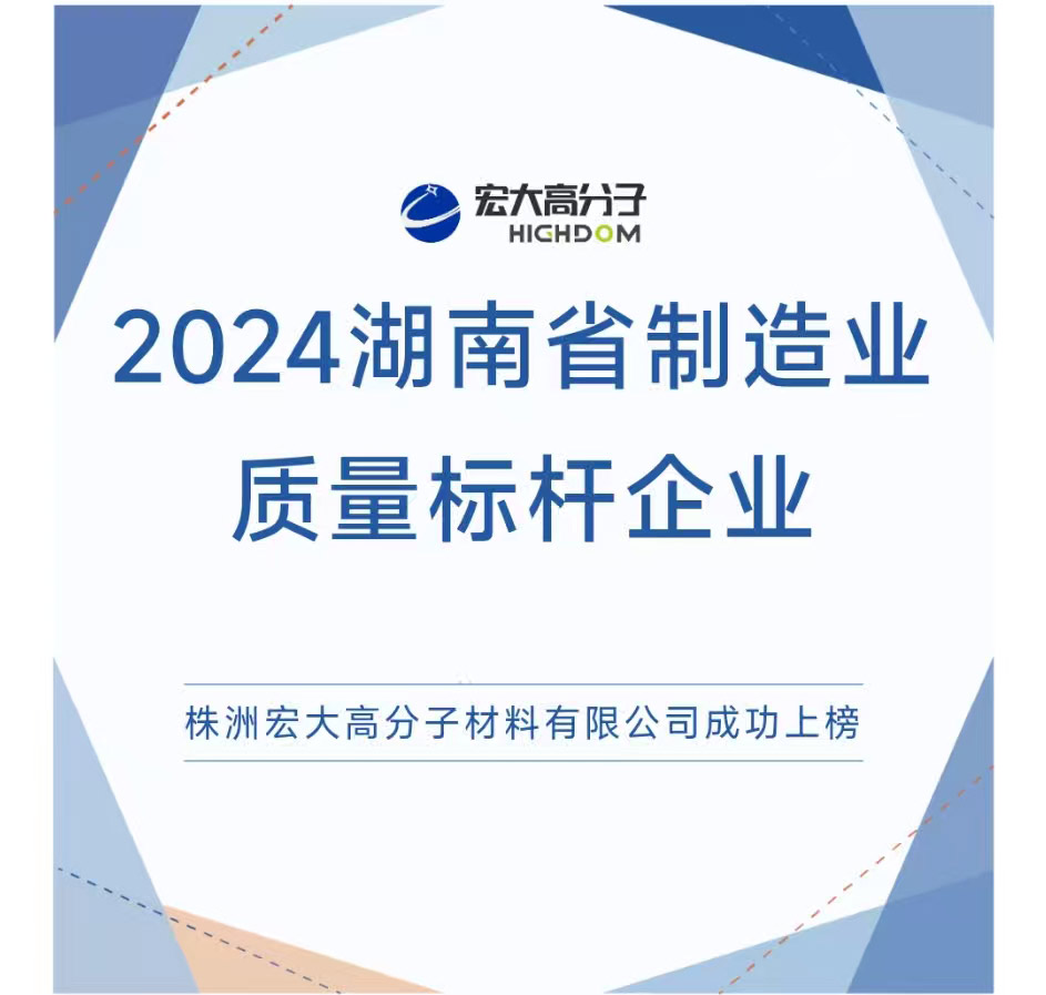喜報|2024湖南省制造業(yè)質量標桿企業(yè)：宏大高分子再獲認證！